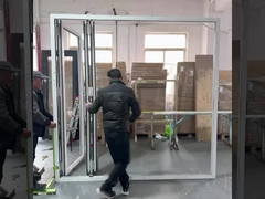 Portes pliantes en aluminium à rupture thermique double verre trempé