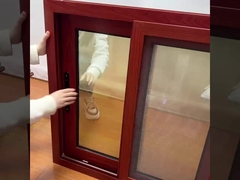 Écrans d'insectes fenêtre coulissante en aluminium pour salle de bain couleur bois